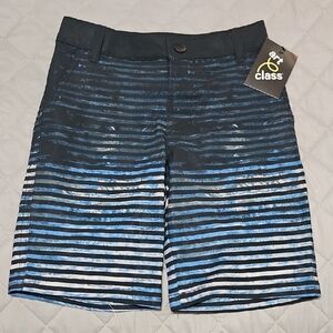 Art Class Navy and Sky Blue Striped Shorts